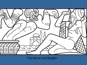 Play The genie and Aladdin coloring