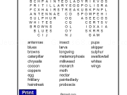 Play Butterflies and moths word search